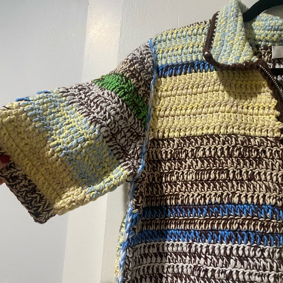 NWT Sea NY Paige Crochet-Knit Polo Sweater - Picture 6 of 12